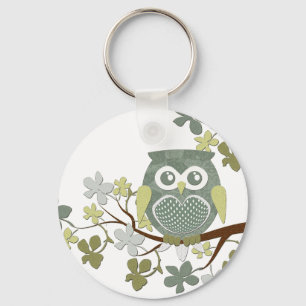 Polka Dot Owl in Tree Key Ring