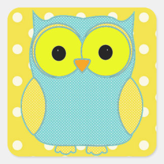 Polka Dot Owl V2 Square Sticker
