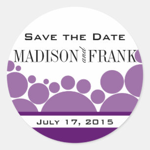 Polka Dot Parade   purple Classic Round Sticker