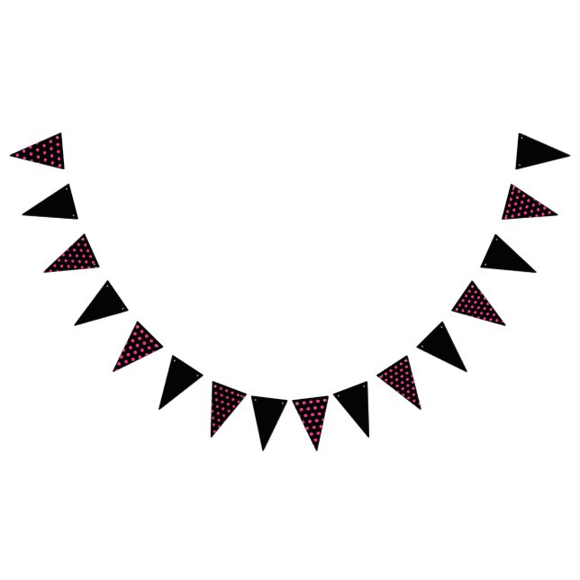 Polka Dot Party Banner (Black & Neon Pink) (All)