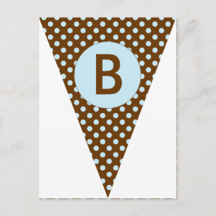 Polka Dot Party Flag Bunting Banner Post Card
