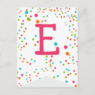 Polka Dot Party Flag Bunting Banner Post Card