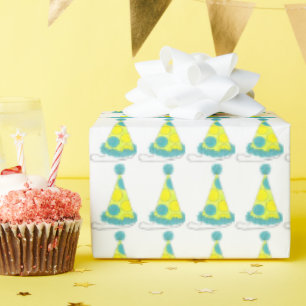 Polka Dot Party Hat Birthday New Year Celebration Wrapping Paper