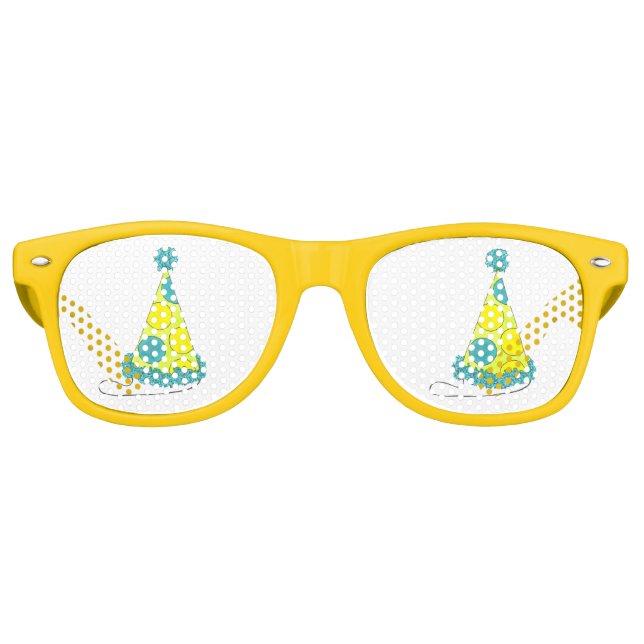 Polka Dot Party Hat New Year Birthday Favour Shade Retro Sunglasses (Front)