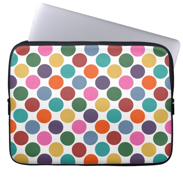 Polka Dot Pattern 13" Laptop Sleeve (Front)