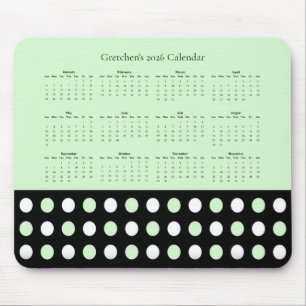 Polka Dot Pattern – 2026 Calendar Mouse Pad