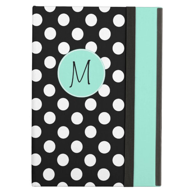 Polka Dot Pattern and Monogram iPad Air Case (Front Closed)