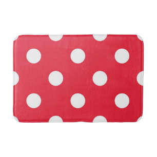 Polka dot pattern bath mat
