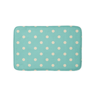 Polka dot pattern bath mat