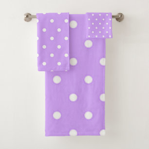 Polka dot pattern bath towel set