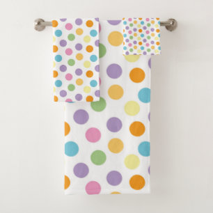 Polka Dot Pattern Bath Towel Set