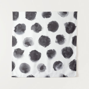 Polka dot pattern: black, grey. tapestry