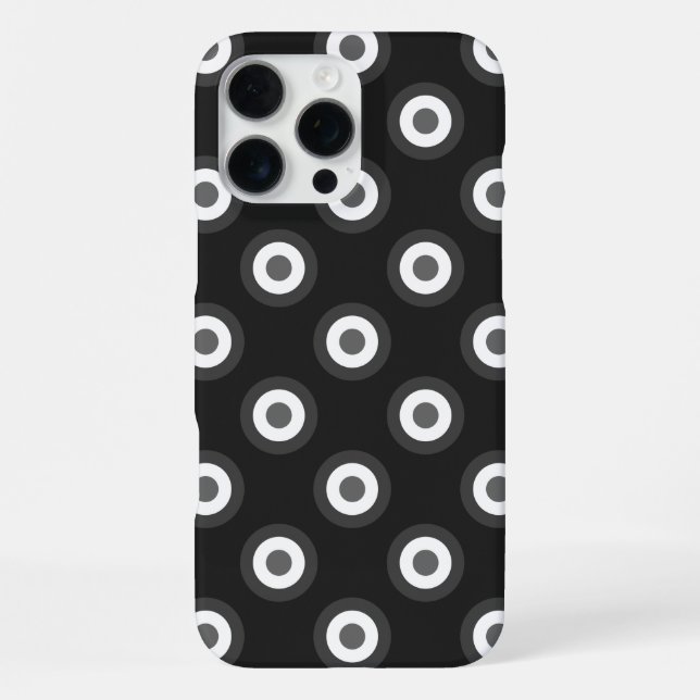 Polka Dot Pattern - Black White Grey iPhone Case (Back)