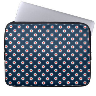 Polka Dot Pattern - Blue Red White Laptop Sleeve