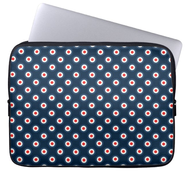 Polka Dot Pattern - Blue Red White Laptop Sleeve (Front)