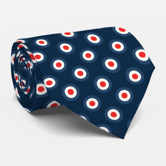 Polka Dot Pattern - Blue Red White Tie (Rolled)