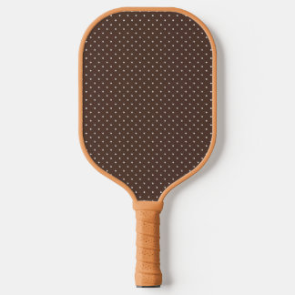 Polka Dot Pattern Brown White for Women Girls Pickleball Paddle