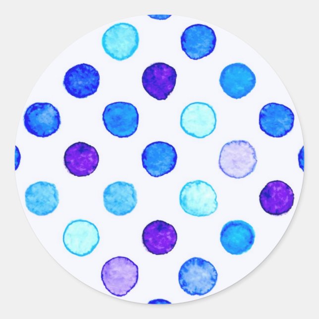 Polka dot pattern classic round sticker (Front)