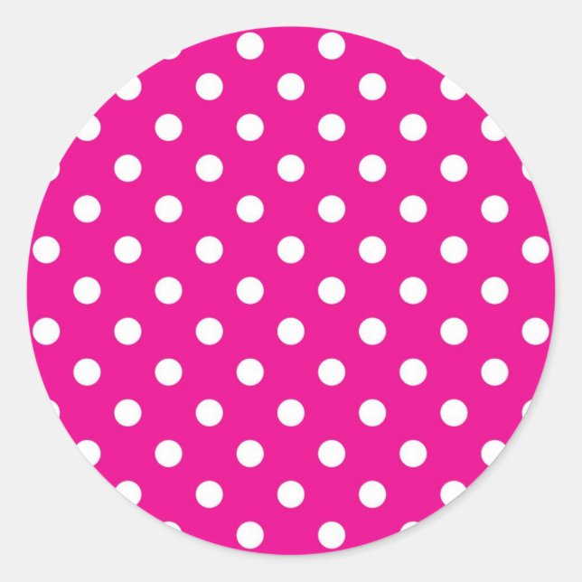 Polka dot pattern classic round sticker (Front)