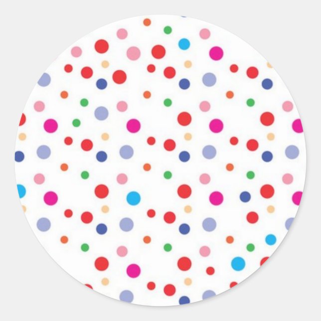 Polka dot pattern classic round sticker (Front)