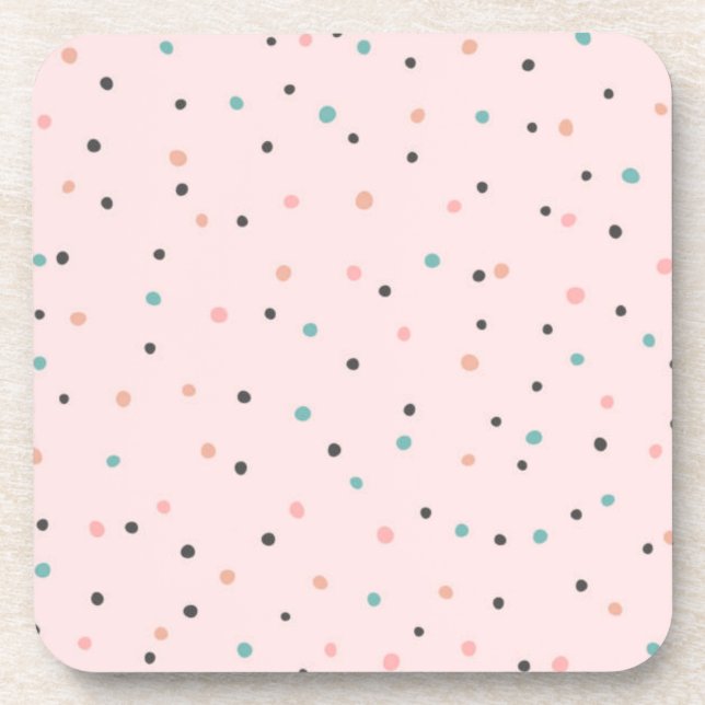 Polka dot pattern coaster (Front)