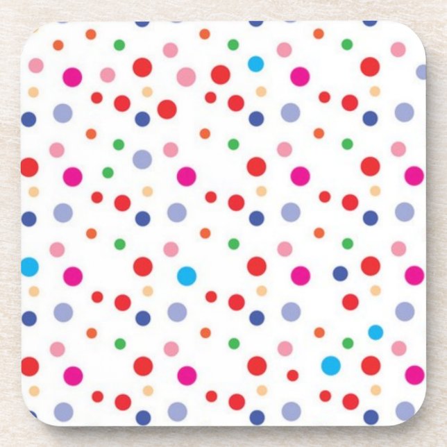 Polka dot pattern coaster (Front)