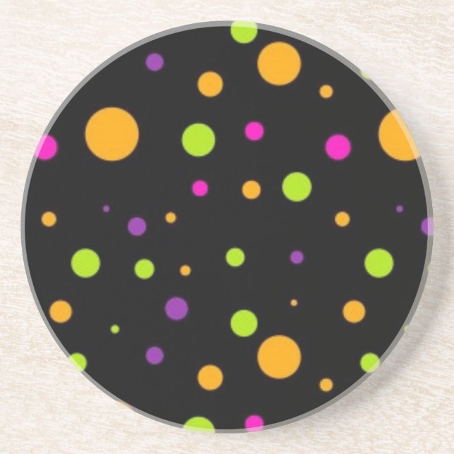 Polka dot pattern coaster (Front)