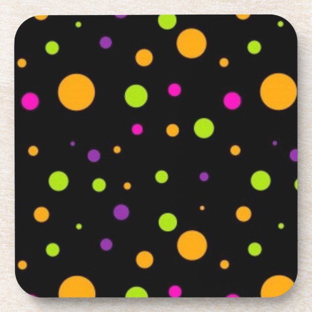Polka dot pattern coaster (Front)