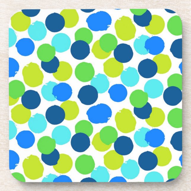 Polka dot pattern coaster (Front)