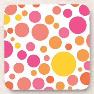 Polka dot pattern coaster
