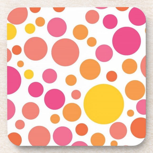 Polka dot pattern coaster (Front)