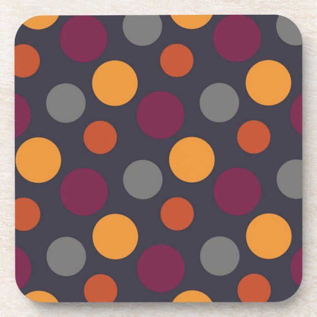 Polka dot pattern coaster (Front)