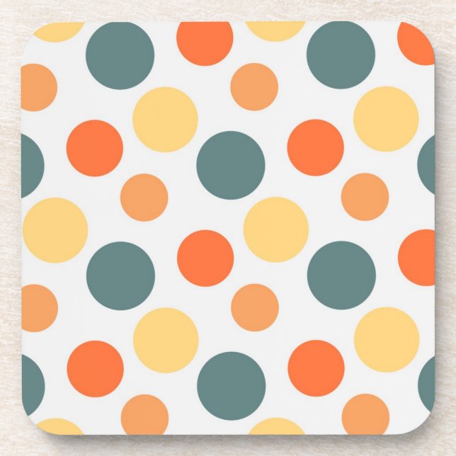 Polka dot pattern coaster (Front)