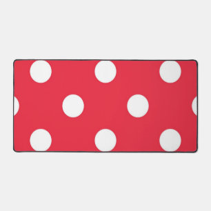 Polka dot pattern desk mat
