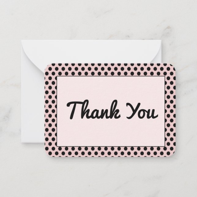 Polka Dot Pattern Flat Note Card (Front)