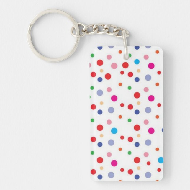 Polka dot pattern key ring (Front)