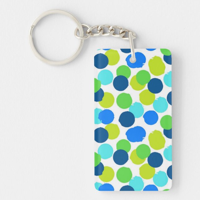 Polka dot pattern key ring (Front)