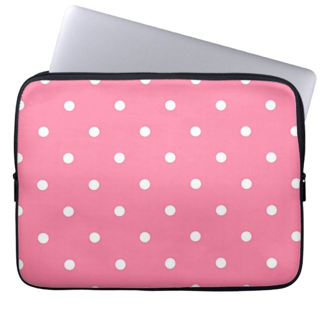 Polka dot pattern laptop sleeve (Front)