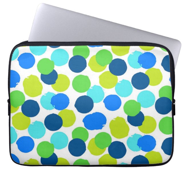 Polka dot pattern laptop sleeve (Front)