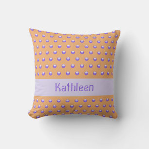 Polka Dot Pattern Modern Blue and Peach Spotted Cushion