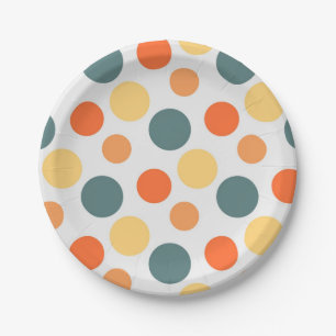 Polka dot pattern paper plate