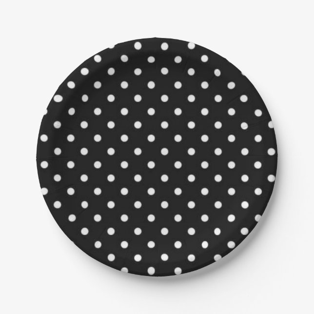 Polka dot pattern paper plate (Front)