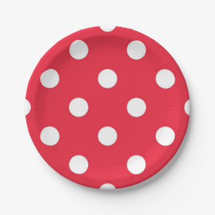 Polka dot pattern paper plate