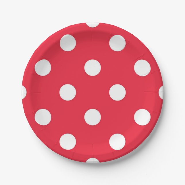 Polka dot pattern paper plate (Front)