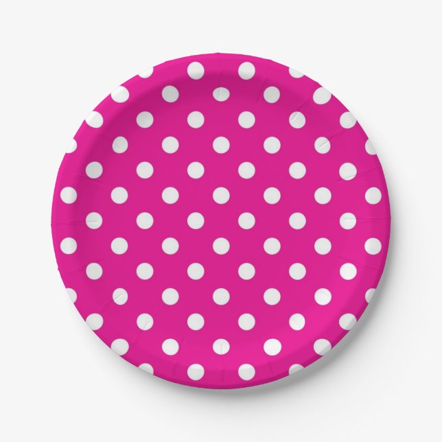 Polka dot pattern paper plate (Front)