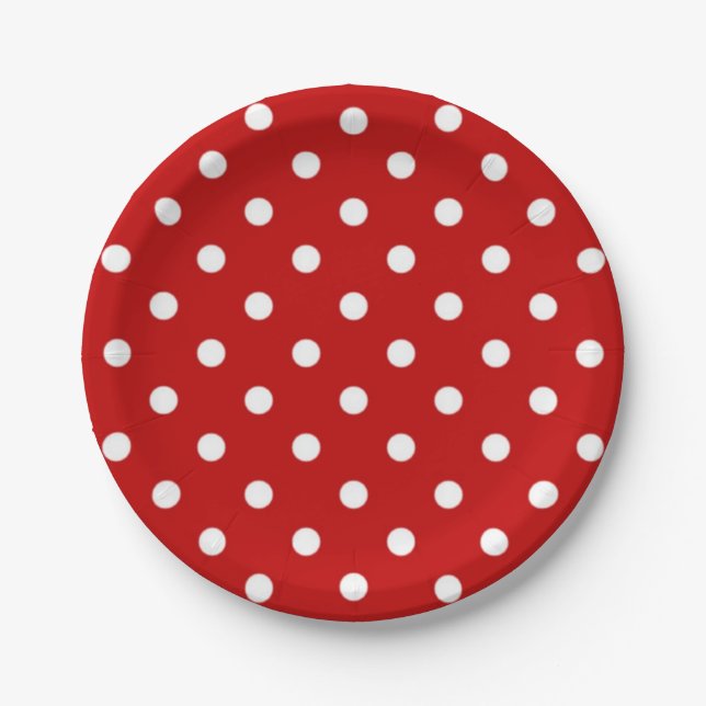 Polka dot pattern paper plate (Front)