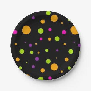 Polka dot pattern paper plate