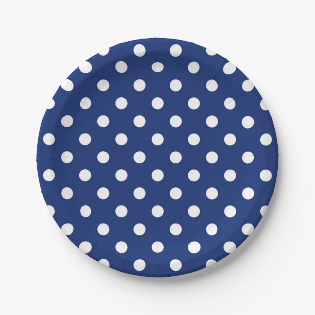 Polka dot pattern paper plate (Front)