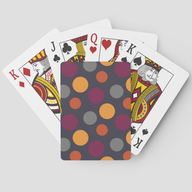 Polka dot pattern playing cards (Back)