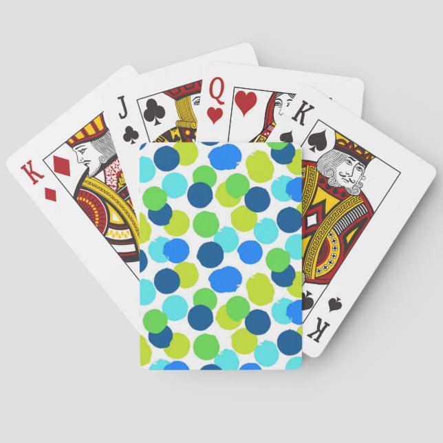 Polka dot pattern playing cards (Back)